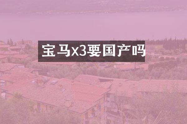 宝马x3要国产吗