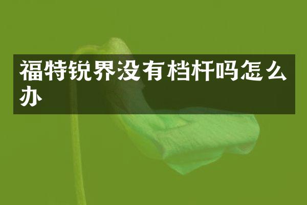 福特锐界没有档杆吗怎么办