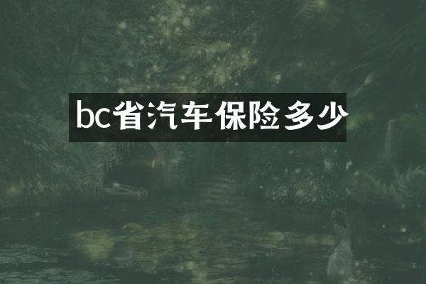 bc省汽车保险多少