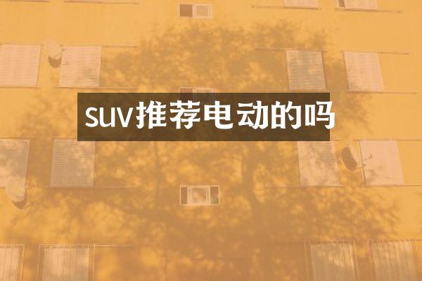 suv推荐电动的吗