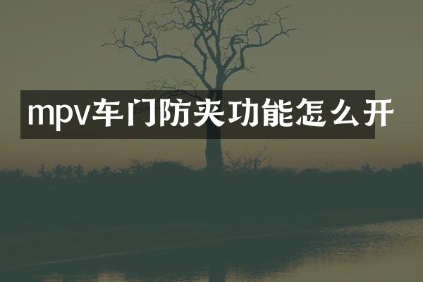 mpv车门防夹功能怎么开