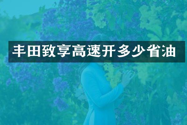 丰田致享高速开多少省油