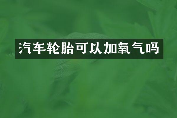 汽车轮胎可以加氧气吗