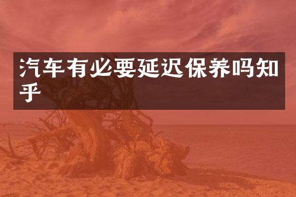 汽车有必要延迟保养吗知乎