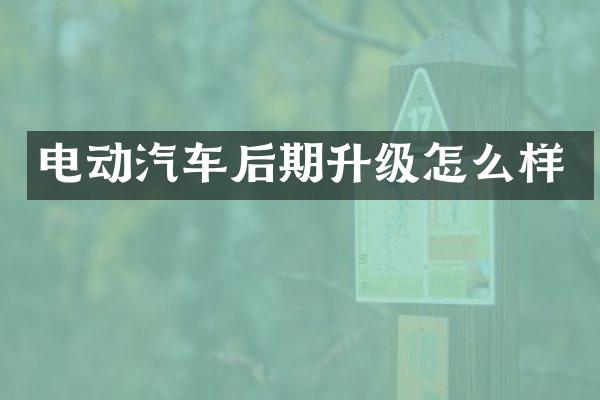 电动汽车后期升级怎么样
