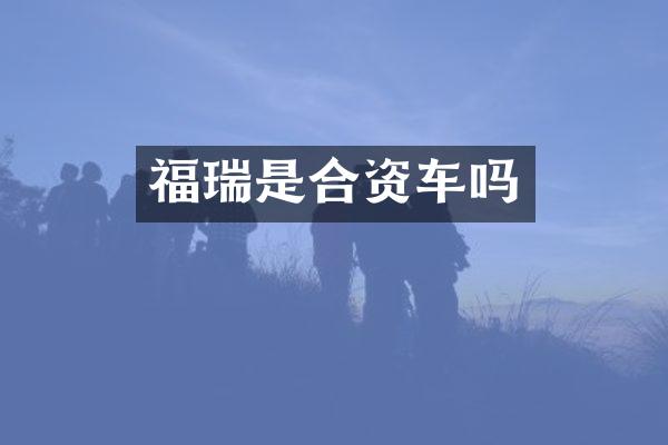 福瑞是合资车吗