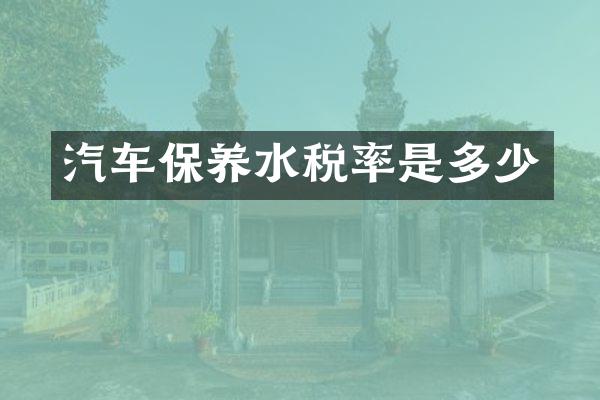 汽车保养水税率是多少