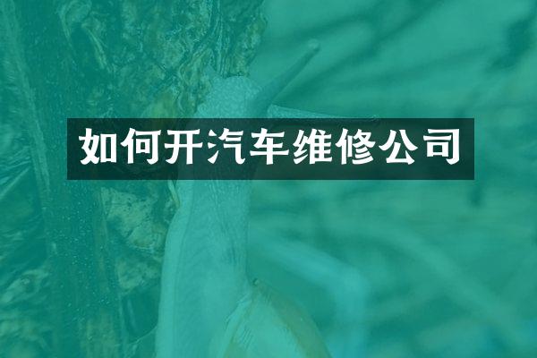 如何开汽车维修公司