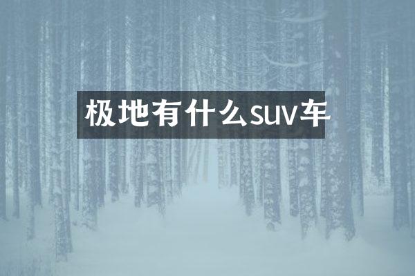 极地有什么suv车