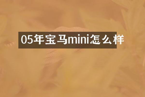 05年宝马mini怎么样