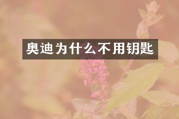 奥迪为什么不用钥匙