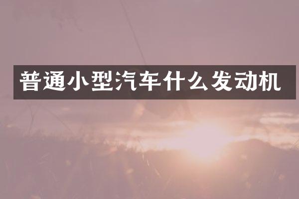 普通小型汽车什么发动机