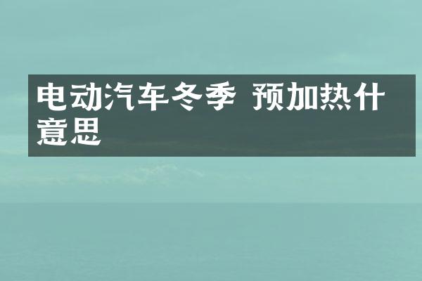 电动汽车冬季 预加热什么意思