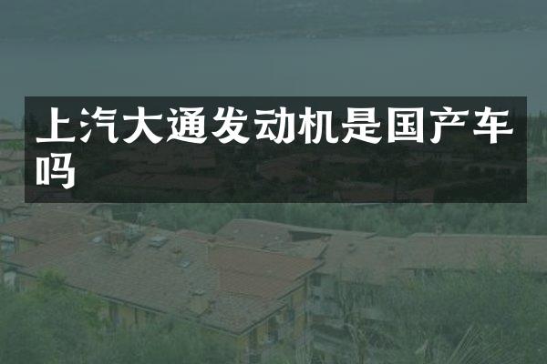 上汽大通发动机是国产车吗