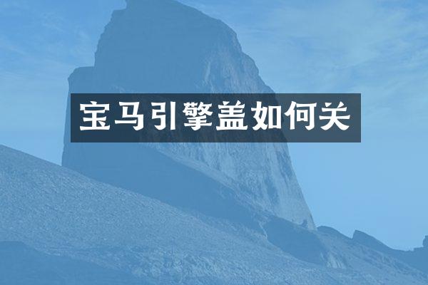 宝马引擎盖如何关