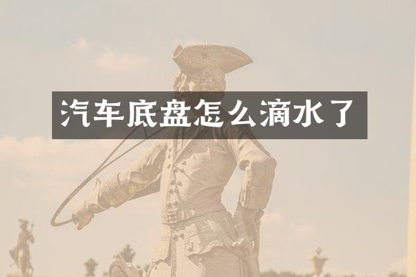 汽车底盘怎么滴水了
