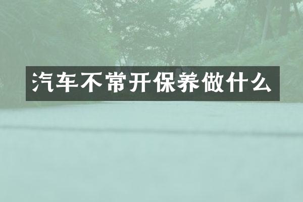 汽车不常开保养做什么