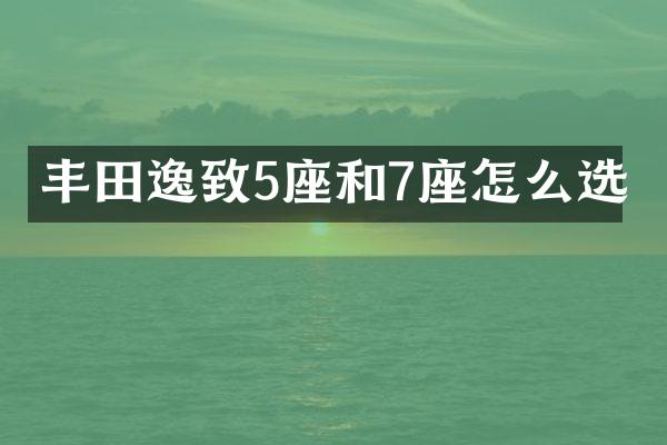 丰田逸致5座和7座怎么选