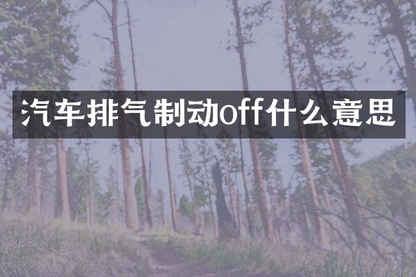 汽车排气制动off什么意思