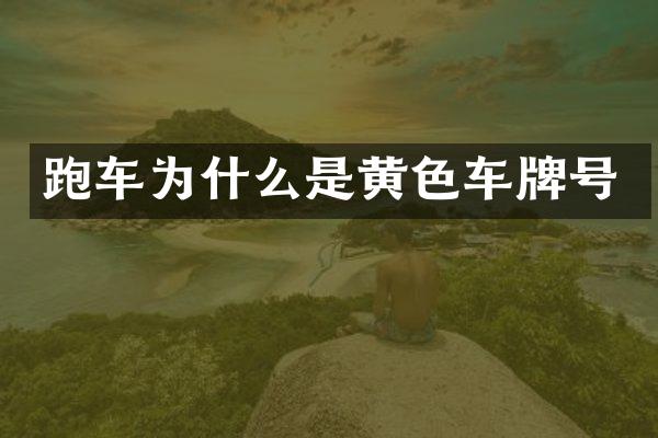 跑车为什么是黄色车牌号