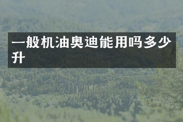 一般机油奥迪能用吗多少升