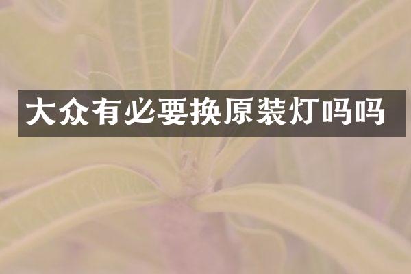 大众有必要换原装灯吗吗