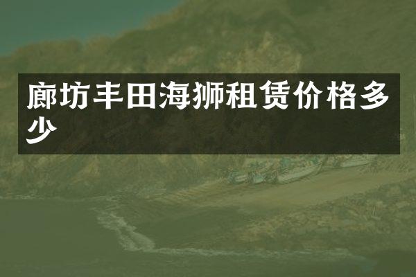 廊坊丰田海狮租赁价格多少