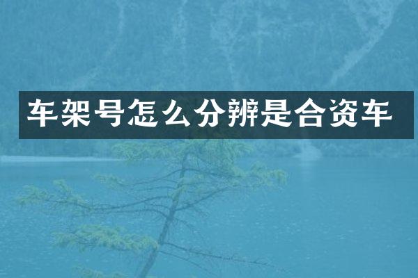 车架号怎么分辨是合资车