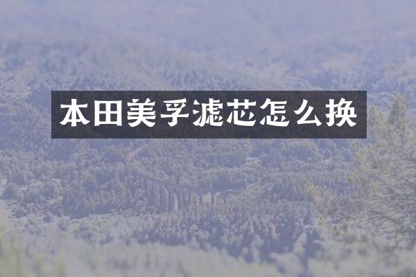 本田美孚滤芯怎么换