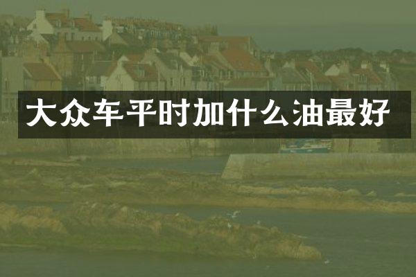 大众车平时加什么油最好