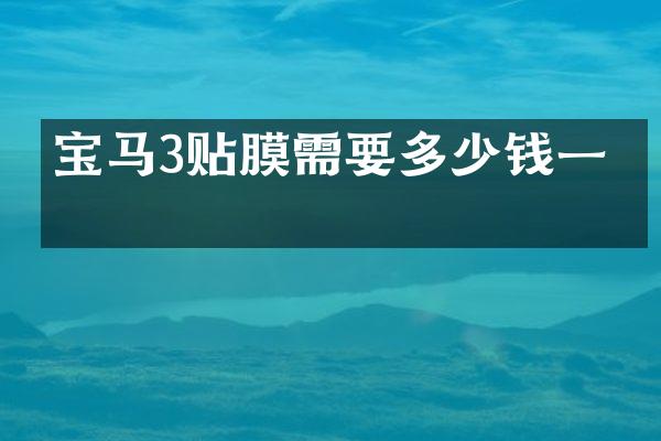 宝马3贴膜需要多少钱一个