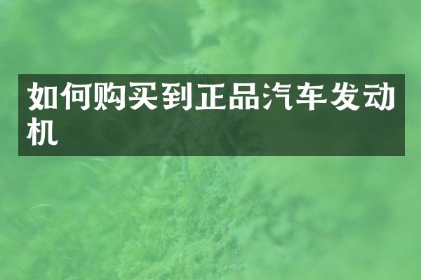 如何购买到正品汽车发动机
