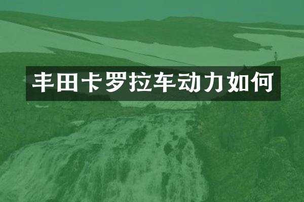 丰田卡罗拉车动力如何