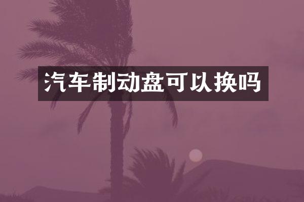 汽车制动盘可以换吗