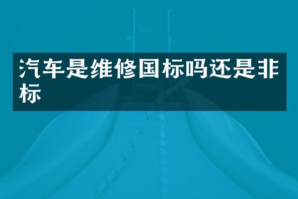 汽车是维修国标吗还是非标