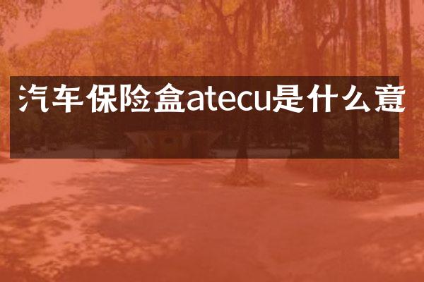 汽车保险盒atecu是什么意思