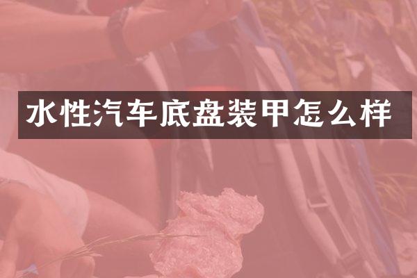 水性汽车底盘装甲怎么样