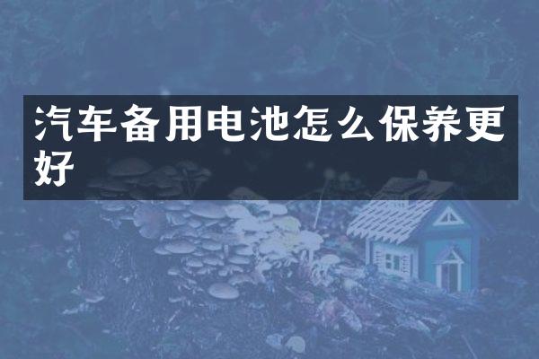 汽车备用电池怎么保养更好