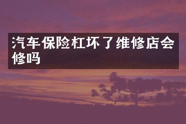 汽车保险杠坏了维修店会修吗