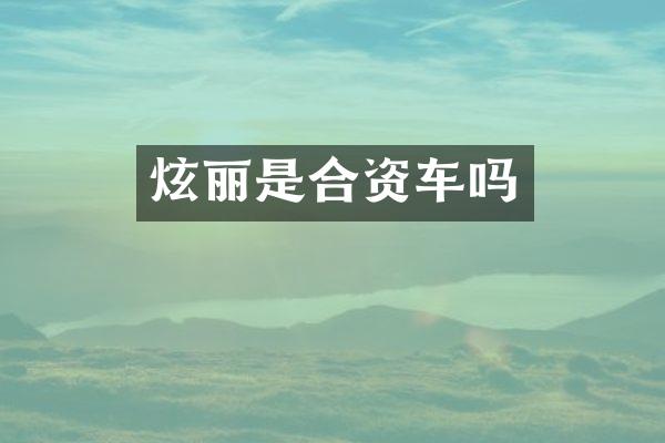 炫丽是合资车吗
