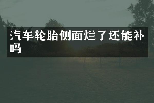 汽车轮胎侧面烂了还能补吗