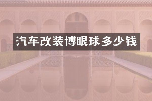 汽车改装博眼球多少钱