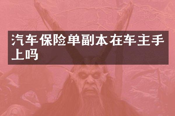汽车保险单副本在车主手上吗