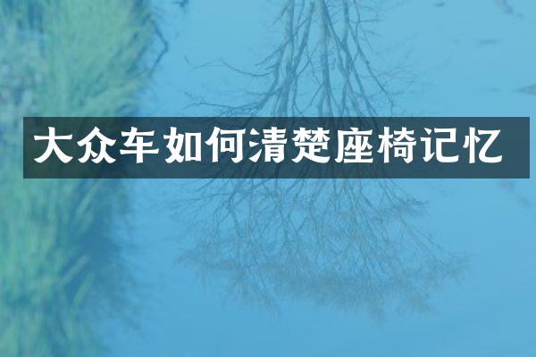 大众车如何清楚座椅记忆
