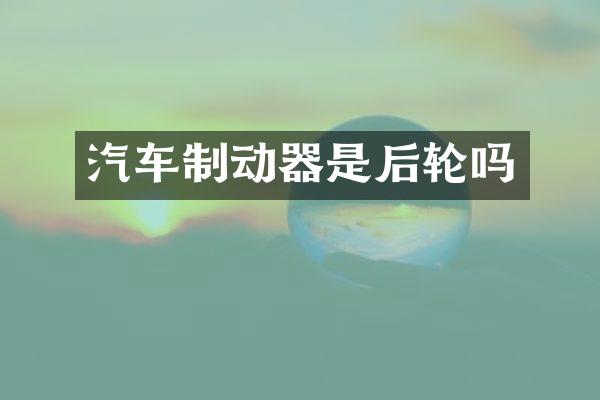 汽车制动器是后轮吗
