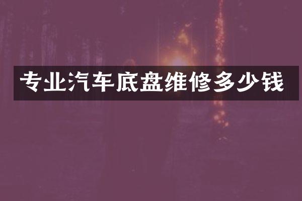 专业汽车底盘维修多少钱