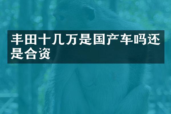 丰田十几万是国产车吗还是合资