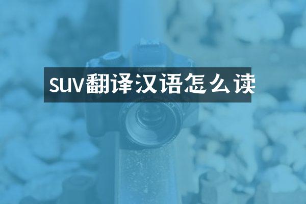 suv翻译汉语怎么读