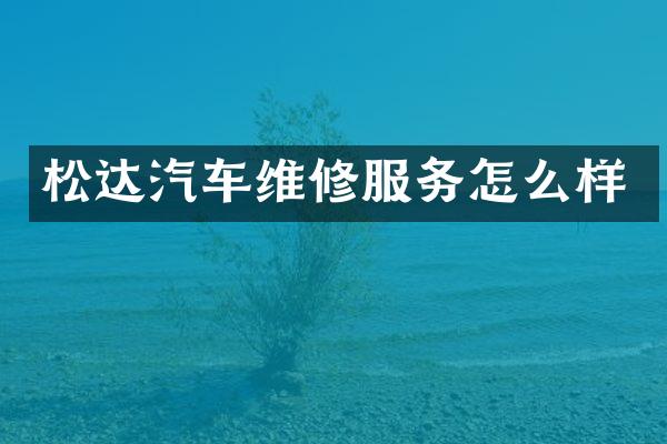 松达汽车维修服务怎么样