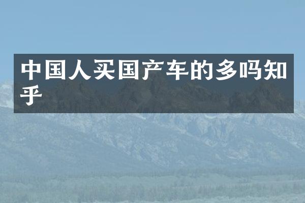 中国人买国产车的多吗知乎